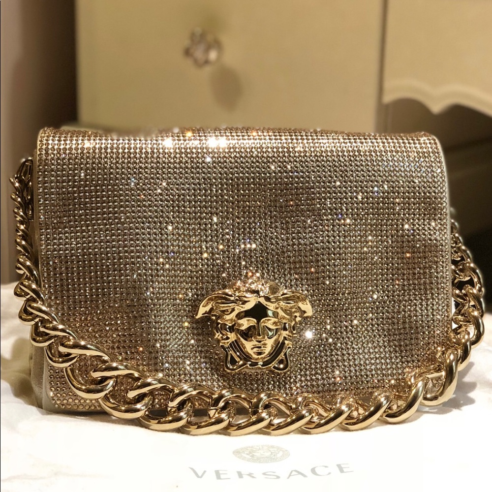 Versace crystal Medusa evening sultan bag